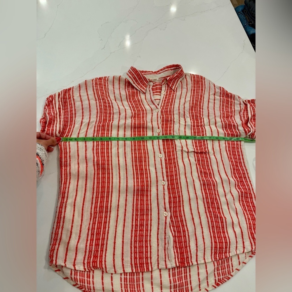 VICI En Créme Tay Striped Top in Cream Red - Picture 7 of 11